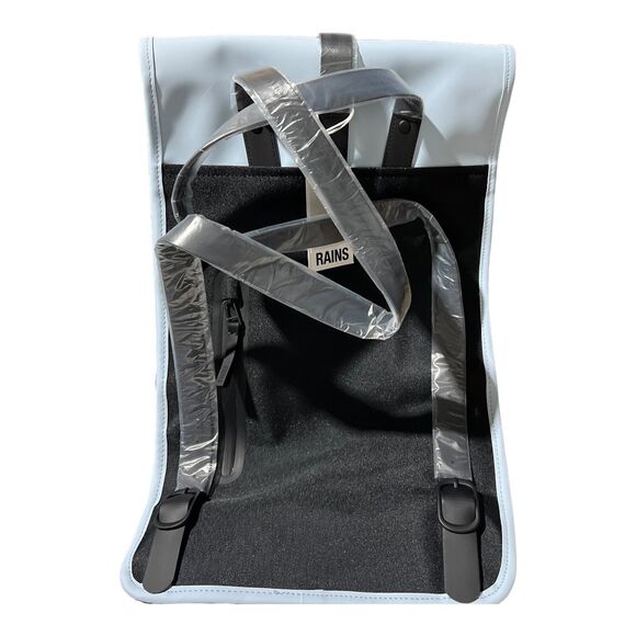 Rains Backpack Light Blue Waterproof Minimalist Urban Commuter Work Bag City - Picture 7 of 13